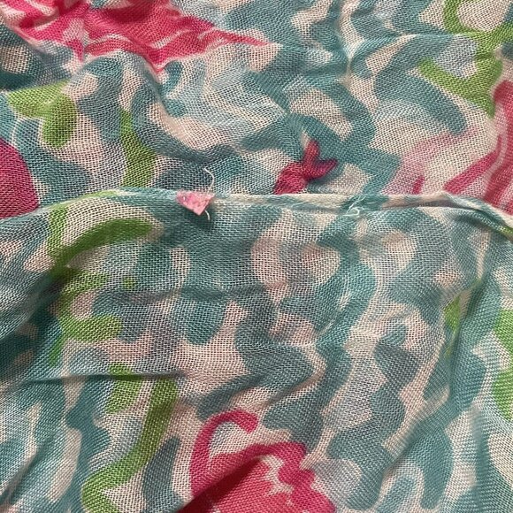Lilly Pulitzer Riley Infinity Loop Rayon Lobstah Roll Tassel Fringe Scarf Pink - Picture 4 of 12